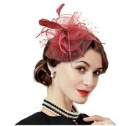 JKQBUX Bibi années 20 Gatsby Charleston Accessoires de fête Art Déco Accessoire de coiffe, chapeau bibi avec pince à cheveux pour femme, chapeau melon fleur plumes fibre