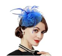 JKQBUX Bibi années 20 Gatsby Charleston Accessoires de fête Art Déco Accessoire de coiffe, chapeau bibi avec pince à cheveux pour femme, chapeau melon fleur plumes fibre