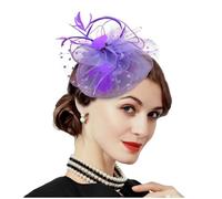 JKQBUX Bibi années 20 Gatsby Charleston Accessoires de fête Art Déco Accessoire de coiffe, chapeau bibi avec pince à cheveux pour femme, chapeau melon fleur plumes fibre