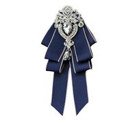JKQBUX Broche avec nœud papillon en strass de mode - Ruban à nœud papillon pré-noué pour cravate de cou pour hommes et femmes - Noël, mariage, cérémonie, 19*8cm, Aluminium, Cristal