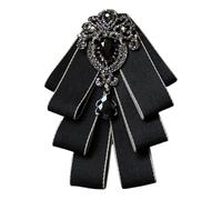 JKQBUX Broche avec nœud papillon en strass de mode - Ruban à nœud pré-noué - Broche pour cou - Pour homme et femme - Nœud papillon pour Noël, mariage, cérémonie, 13.5*10.5CM, Aluminium, Cristal