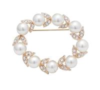 JKQBUX Broche chic en cristal peral pour femmes et filles - Broche tendance pour châle - Broche de corsage - Accessoires de fête, de cérémonie, de danse et de banquet, Aluminium, Cristal