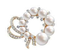 JKQBUX Broche chic en cristal peral pour femmes et filles - Broche tendance pour châle - Broche de corsage - Accessoires de fête, de cérémonie, de danse et de banquet, Aluminium, Cristal