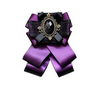 JKQBUX Broche nœud papillon réglable de style rétro britannique pré-noué pour femmes et hommes Uniforme cravate nœud papillon ruban de satin nœud papillon, violet, 11* 13cm