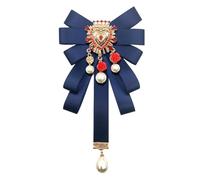 JKQBUX Broche rétro en forme de nœud papillon en cristal pour femme et fille - Style victorien - Nœud papillon pré-noué - Accessoire de collier, 9.5*17.5cm, Aluminium, Cristal
