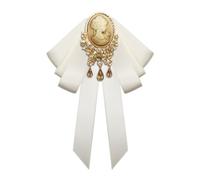 JKQBUX Broche rétro en forme de nœud papillon en cristal pour femme et fille - Style victorien - Nœud papillon pré-noué - Accessoire de collier, 10.5* 15.5cm, Aluminium, Cristal
