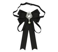 JKQBUX Nœud papillon en strass avec nœud papillon pré-noué pour femme Cravate de cou pour fête de mariage, cadeau de Noël, cérémonie, 12W*19L, Aluminium, Cristal