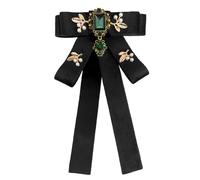 JKQBUX Série Versailles Baroque Rétro Ruban en Velours Nœud Papillon Broche Cravate pour Femmes Hommes Nœud Papillon Pré-Noué Broche Pin à Grand Nœud, 12.5*20cm