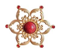 JKQBUX Versailles Series Broche élégante baroque pour femme homme fille rétro perle corsage épingle accessoire délicat, 5.5*5.5cm, Aluminium, Cristal