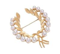 JKQBUX Versailles Series Broche élégante baroque pour femme homme fille rétro perle corsage épingle accessoire délicat, 5.1*4.6cm, Aluminium, Cristal