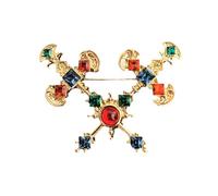 JKQBUX Versailles Series Broche élégante baroque pour femme homme fille rétro perle corsage épingle accessoire délicat, 3.8*4.9cm, Aluminium, Cristal