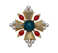 JKQBUX Versailles Series Broche élégante baroque pour femme homme fille rétro perle corsage épingle accessoire délicat, 5*4.9cm, Aluminium, Cristal