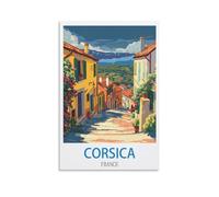 JKSDRPRA Poster de voyage vintage Corse France - Impression sur toile pour salon, chambre à coucher - 20 x 30 cm