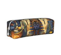 JKSEEPYN Ancient Egypt Tribe Series Trousse à crayons en cuir imprimé pour étudiants, filles, garçons, trousse de maquillage simple pour l'école, le bureau, les voyages, blanc, Taille unique, Cartable