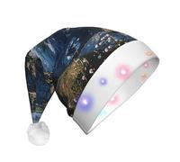 JKSEEPYN Ireland Outdoors Chapeau de Père Noël en peluche imprimé Clare The Cliffs avec LED pour fête de Noël et Nouvel An