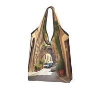 JKSEEPYN Kiwi Bird Sacs à provisions mignons imprimés pliables réutilisables lavables à l'épaule sacs fourre-tout fourre-tout sac utilitaire quotidien, Italian Street, Taille unique