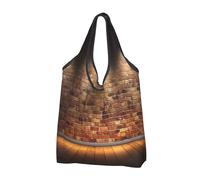 JKSEEPYN Lot de 2 sacs à provisions imprimés « Lights hit the brick wall » - Pliables, réutilisables et lavables - Pour épicerie quotidienne