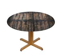 JKSEEPYN Nappe ronde en tissu résistant à l'eau avec porte en bois rustique, lavable, taille S