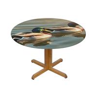 JKSEEPYN Nappe ronde imprimée canard en tissu résistant à l'eau lavable pour table de salle à manger, M