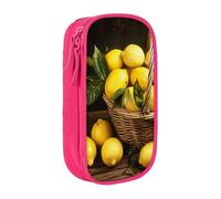 JKSEEPYN One Basket Lemons Trousse à crayons double couche noire de grande capacité pour l'école, le bureau, les voyages ou le maquillage, rose, Taille unique, Cartable