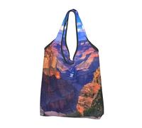 JKSEEPYN Sacs à provisions imprimés orchidée cloche, pliable, réutilisable, lavable, sac fourre-tout à bandoulière, sac utilitaire quotidien, Beauty Grand Canyon, Taille unique