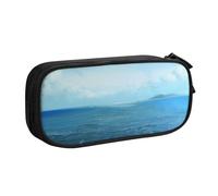 JKSEEPYN The Sea - Trousse à crayons noire avec double couche à fermeture éclair avec emplacements pour stylos et poches pour le bureau, les voyages ou l'école, Noir , Taille unique, Cartable