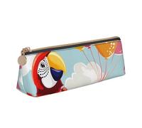 JKSEEPYN Trousse à crayons avec motif aigle avec drapeau américain pour étudiants, filles, garçons, triangulaire, en cuir PVC, trousse de maquillage pour l'école, le bureau, les voyages, Dessin animé