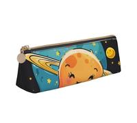 JKSEEPYN Trousse à crayons avec motif aigle avec drapeau américain pour étudiants, filles, garçons, triangulaire, en cuir PVC, trousse de maquillage pour l'école, le bureau, les voyages, Planètes