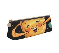JKSEEPYN Trousse à crayons avec motif aigle avec drapeau américain pour étudiants, filles, garçons, triangulaire, en cuir PVC, trousse de maquillage pour l'école, le bureau, les voyages, Jolie planète