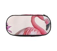 JKSEEPYN Trousse à crayons avec motif flamant rose et plantes succulentes - Trousse de maquillage de voyage - Trousse à crayons amusante pour l'école et le bureau, Noir , Taille unique, Cartable