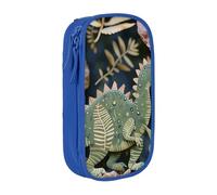 JKSEEPYN Trousse à crayons double couche avec imprimé dinosaure - Grande capacité - Pour l'école, le bureau, les voyages ou le maquillage - Noir, bleu, Taille unique, Cartable