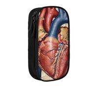 JKSEEPYN Trousse à crayons double couche avec imprimé graphique de l'anatomie humaine - Noir - Grande capacité - Pour l'école, le bureau, les voyages ou le maquillage, Noir , Taille unique, Cartable