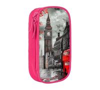 JKSEEPYN Trousse à crayons double couche avec imprimé London Street - Grande capacité - Pour l'école, le bureau, les voyages ou le maquillage, rose, Taille unique, Cartable