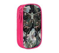JKSEEPYN Trousse à crayons double couche avec imprimé papillon de nuit qui ressemble à un paon - Grande capacité - Jolie trousse à crayons pour l'école, le bureau, les voyages ou l'organisateur de