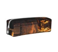 JKSEEPYN Trousse à crayons en cuir imprimé cigare et whisky pour étudiants, filles, garçons, trousse de maquillage simple pour l'école, le bureau, les voyages, blanc, Taille unique, Cartable