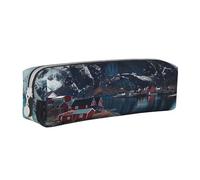 JKSEEPYN Trousse à crayons en cuir imprimé Îles Norvège pour étudiants, filles, garçons, trousse de maquillage simple pour l'école, le bureau, les voyages, blanc, Taille unique, Cartable