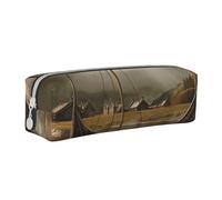 JKSEEPYN Trousse à crayons en cuir imprimé vieux bateau pour étudiants, filles, garçons, trousse de maquillage simple pour l'école, le bureau, les voyages, blanc, Taille unique, Cartable