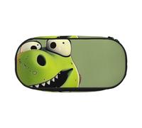 JKSEEPYN Trousse à crayons et trousse de maquillage de voyage avec imprimé dinosaure de dessin animé - Trousse à crayons amusante pour l'école et le bureau, Noir , Taille unique, Cartable