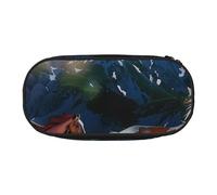 JKSEEPYN Trousse à crayons et trousse de maquillage de voyage avec motif cheval qui court - Trousse à crayons amusante avec fermeture éclair pour l'école et le bureau, Noir , Taille unique, Cartable
