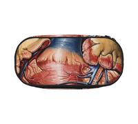 JKSEEPYN Trousse à crayons et trousse de maquillage de voyage avec motif d'anatomie humaine - Trousse à crayons amusante avec fermeture éclair pour l'école et le bureau, Noir , Taille unique, Cartable