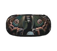 JKSEEPYN Trousse à crayons et trousse de maquillage de voyage avec motif papillon qui ressemble à un paon - Trousse à crayons amusante pour l'école et le bureau, Noir , Taille unique, Cartable