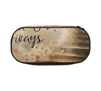 JKSEEPYN Trousse à crayons imprimée avec citations inspirantes et trousse de maquillage de voyage - Trousse à crayons amusante pour l'école et le bureau, Noir , Taille unique, Cartable