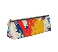 JKSEEPYN Trousse à crayons imprimée écailles de sirène pour étudiants filles garçons - Trousse triangulaire en cuir PVC pour papeterie, maquillage, école, bureau, voyage, Impression à la main., Taille