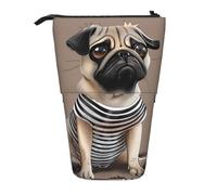 JKSEEPYN Trousse à crayons télescopique, trousse à crayons portable pour l'école, le bureau, les voyages - Motif drapeau américain du 4 juillet, Chien carlin mignon 1, Taille unique, Cartable
