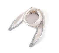 JKUHA Écharpe triangulaire en cachemire, petite écharpe de couleur unie 89cm x 25cm/35x9.8 pouces, décoration chaude tricotée for l'automne et l'hiver(Gray edge)