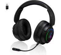 JKUM-Korp Iridium-Casque Gaming Sans Fil 2.4Ghz & Bluetooth,Audio Haute Qualité,Micro Détachable,Autonomie 45H,Rgb,Oreillettes Similicuir-Casque Gaming Ps5,Ps4,Pc,Switch,Android,Ios