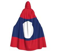 JKXUN Cape à capuche unisexe avec drapeau du Laos - Costume d'Halloween - Cape à capuche pour fête - Robe d'uniforme pleine longueur