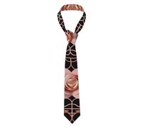 JKXUN Cravate extra longue en soie pour homme avec motif de fond or rose pour affaires et mariage, Noir/blanc, taille unique