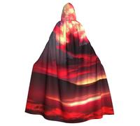 JKXUN Red Sky at Night Starry Costume de costumade unisexe - Cape à capuche pour fête - Robe d'uniforme pleine longueur