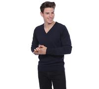 JL DE LA TOUR Pull Homme col V 100% Cachemire (as4, Alpha, l, Regular, Regular, Marine, L 52/56)